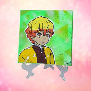 OOAK Painting Anime Manga Inspired | Male| Cartoon Character Portrait | Mixed Media On Stretched Canvas