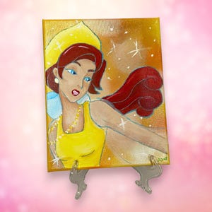 OOAK Painting Disney Inspired | Princess Villain Side Kick | Cartoon Character Portrait | Mixed Media On Stretched Canvas