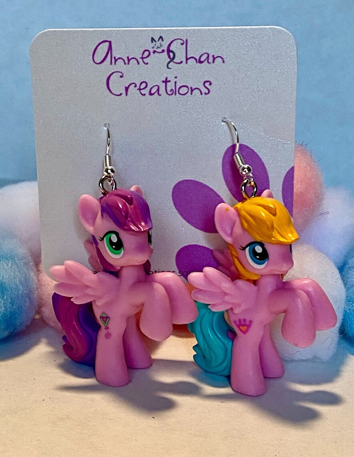 MLP Inspired Upcycled Pegasi My Little Pony Figure Dangle Silver Earrings Etsy