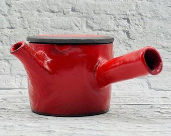 Japanese Handcrafted Isshin Clay Red Kyusu Teapot - Inoue Tea