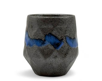 Japanese Kurobuki Ryusui Gray Blue Mino-yaki Handcrafted Yunomi 美濃焼 - Japanese Teacup