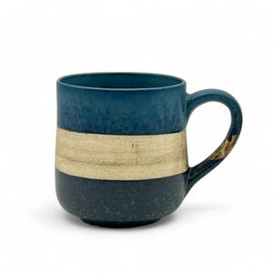 Japanese Handcrafted Sephia Dark Blue Tea Mug by Shinko Kiln 伸光窯 - Japanese Tea Mug