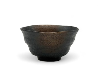 Japonés Rokubei Negro Bizen-yaki Yunomi hecho a mano 備前焼 - Taza de té japonesa Sencha