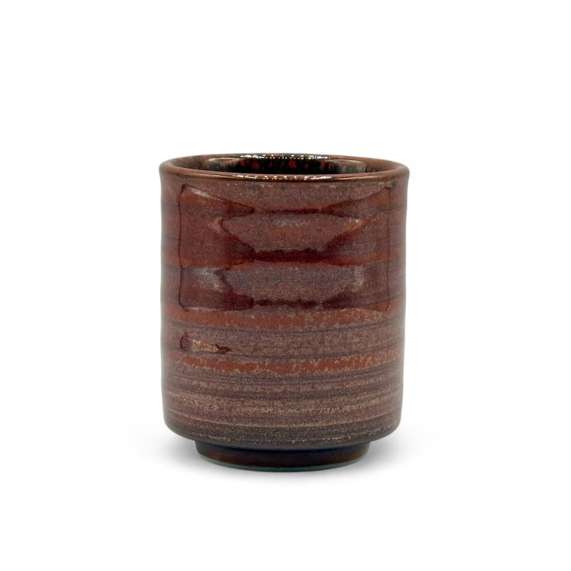 Japanese Tessha Iron Red Handcrafted Yunomi 美濃焼