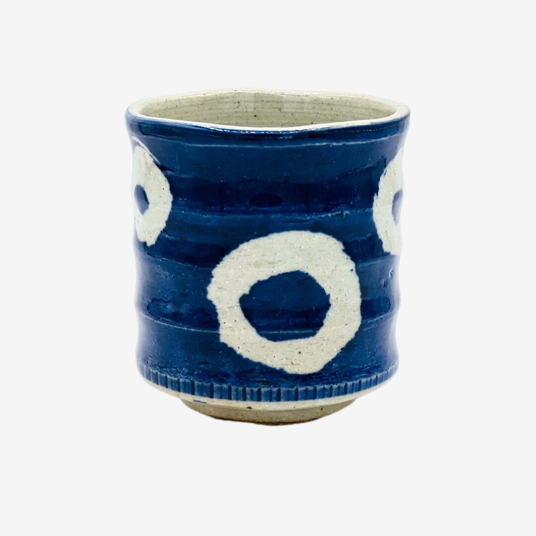 Japanese Handcrafted Marumon Blue Yunomi Japanese Teacup Inoue Tea - Etsy