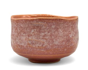 Japonés Inoue Pink Mino-yaki Matcha Chawan hecho a mano 美濃焼 - Tazón de Matcha japonés