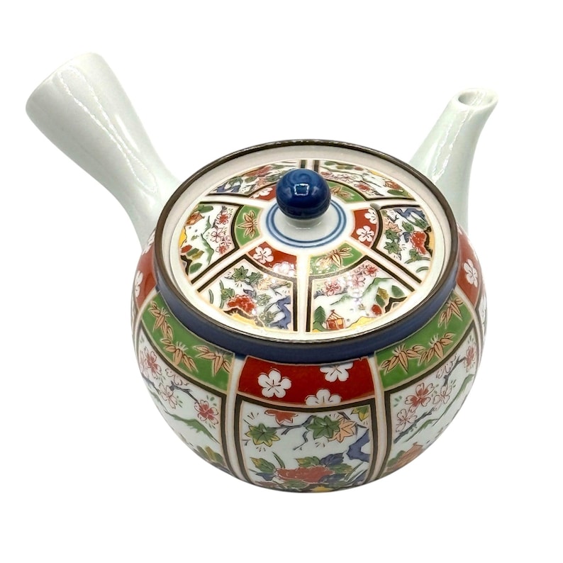 Japanese Nishiki Megumi White Arita-yaki Kyusu - Japanese Teapot