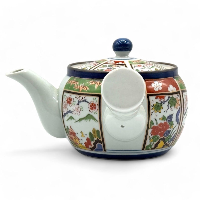 Japanese Nishiki Megumi White Arita-yaki Kyusu - Japanese Teapot