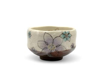 Japonés Keiko Hana Beige Mino-yaki Matcha Chawan hecho a mano 美濃焼 - Mini Matcha Bowl japonés - Té Inoue