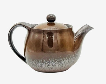 Japanese Handcrafted Toffee Brown Banko-yaki Kyusu Teapot- Japanese Tea Pot - Inoue Tea