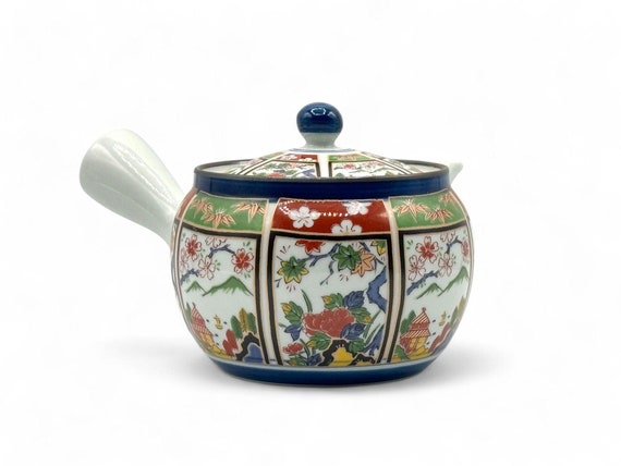 Japanese Nishiki Megumi White Arita-yaki Kyusu 有田焼 - Japanese Teapot