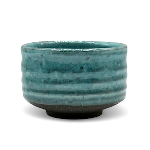 Japanese Tsuchimono Blue Mino-yaki Handcrafted Matcha Chawan 美濃焼 - Japanese Matcha Bowl