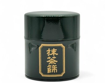 Japanese Green Matcha Tin Container With Mesh Sifter and Scoop - Japanese Matcha Canister