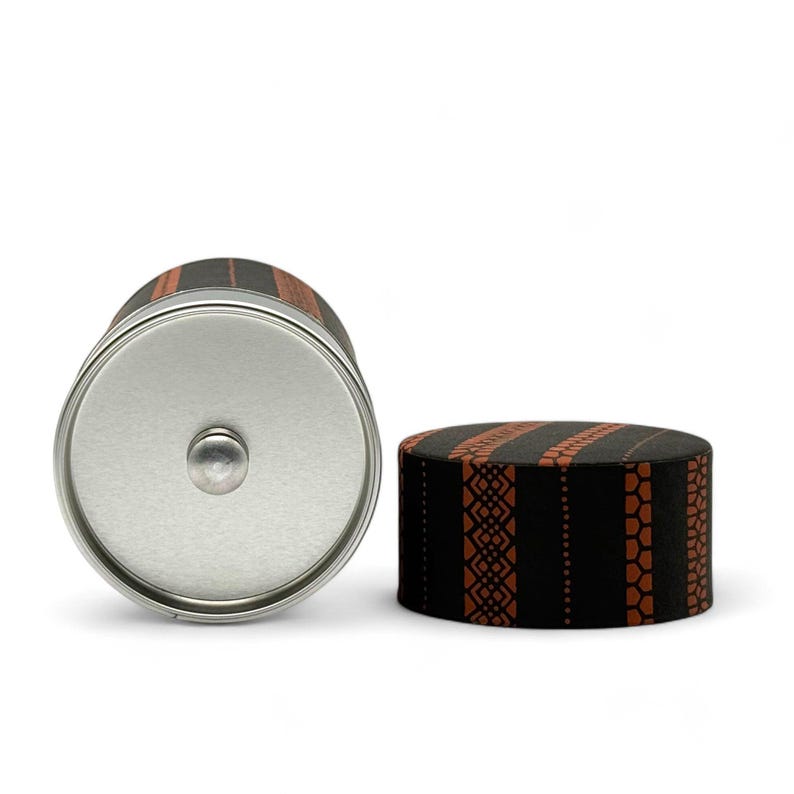 Inoue Tea Shima Stripe Washi Paper Tea Canister - Thumbnail 2