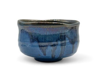 Japonés Namako Azul Mino-yaki Matcha Chawan hecho a mano 美濃焼 - Cuenco Matcha japonés