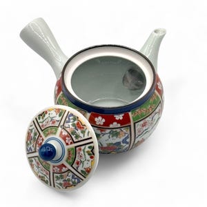 Japanese Nishiki Megumi White Arita-yaki Kyusu - Japanese Teapot