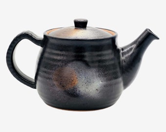 Japonés hecho a mano Bizen Fu Black Kyusu - Tetera japonesa - Té Inoue