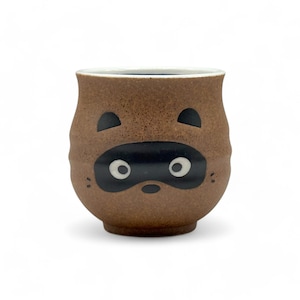 Japanese Tanuki Brown Handcrafted Yunomi 美濃焼 - Japanese Teacup - Inoue Tea
