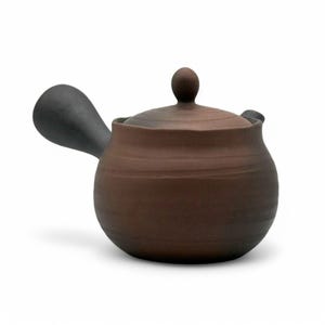 Kashiwayo Striped Brown Tokoname-yaki Kyusu by Haku yō 柏陽作 - Japanese Teapot