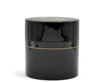 Japanese Tame Golden Leaf Brown Resin Lacquered Tea Canister - Japanese Chazutsu