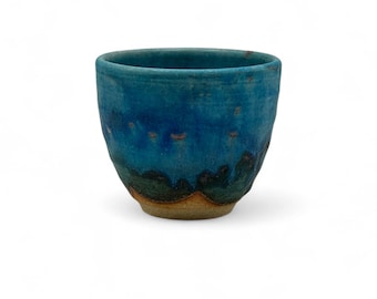 Tsuyukusa Blue Shigaraki-yaki Yunomi - Taza de té japonesa