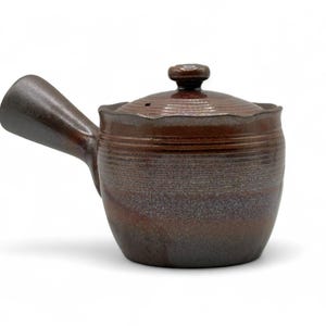 Japanese Hanafubuki Flame Brown Banko-yaki Kyusu 萬古焼 - Japanese Teapot