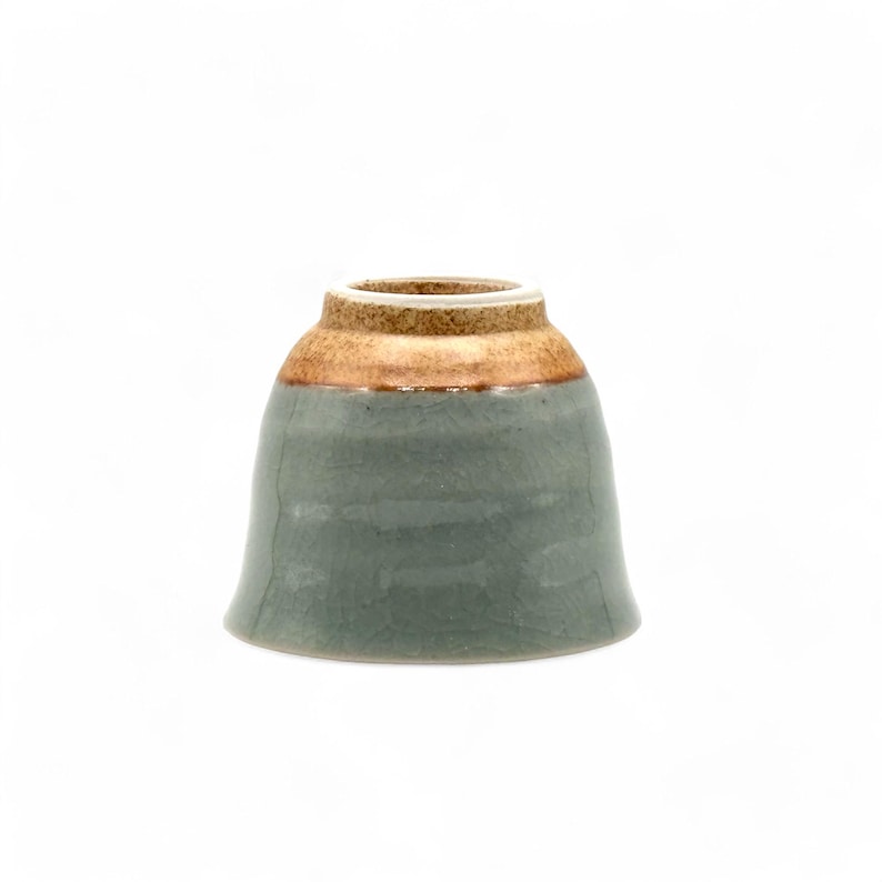 Japanese Handcrafted Seiji Celadon Green Sencha Teacup - Thumbnail 5