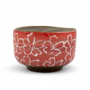 Japanese Maizakura Red Mino-yaki Handcrafted Matcha Chawan 美濃焼 - Japanese Matcha Bowl