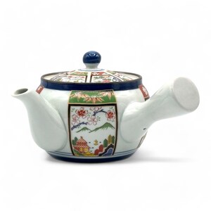 Japanese Nishiki Megumi White Arita-yaki Kyusu - Japanese Teapot
