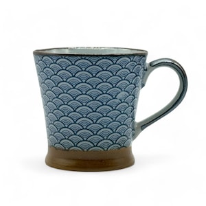 Japanese Komon Blue Mino-yaki Handcrafted Tea Mug 美濃焼 - Japanese Tea Mug
