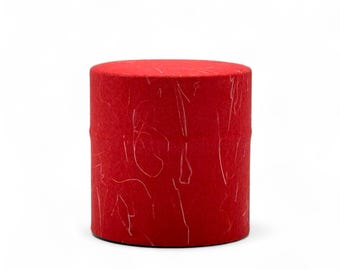 Lata de té japonesa envuelta en papel washi rojo (S) - Chazutsu japonés
