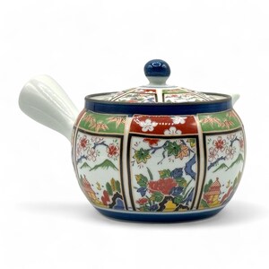 Japanese Nishiki Megumi White Arita-yaki Kyusu - Japanese Teapot