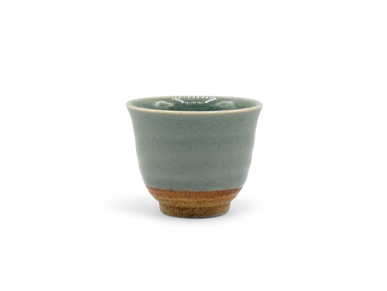 Japanese Handcrafted Seiji Celadon Green Sencha Teacup - Thumbnail 3