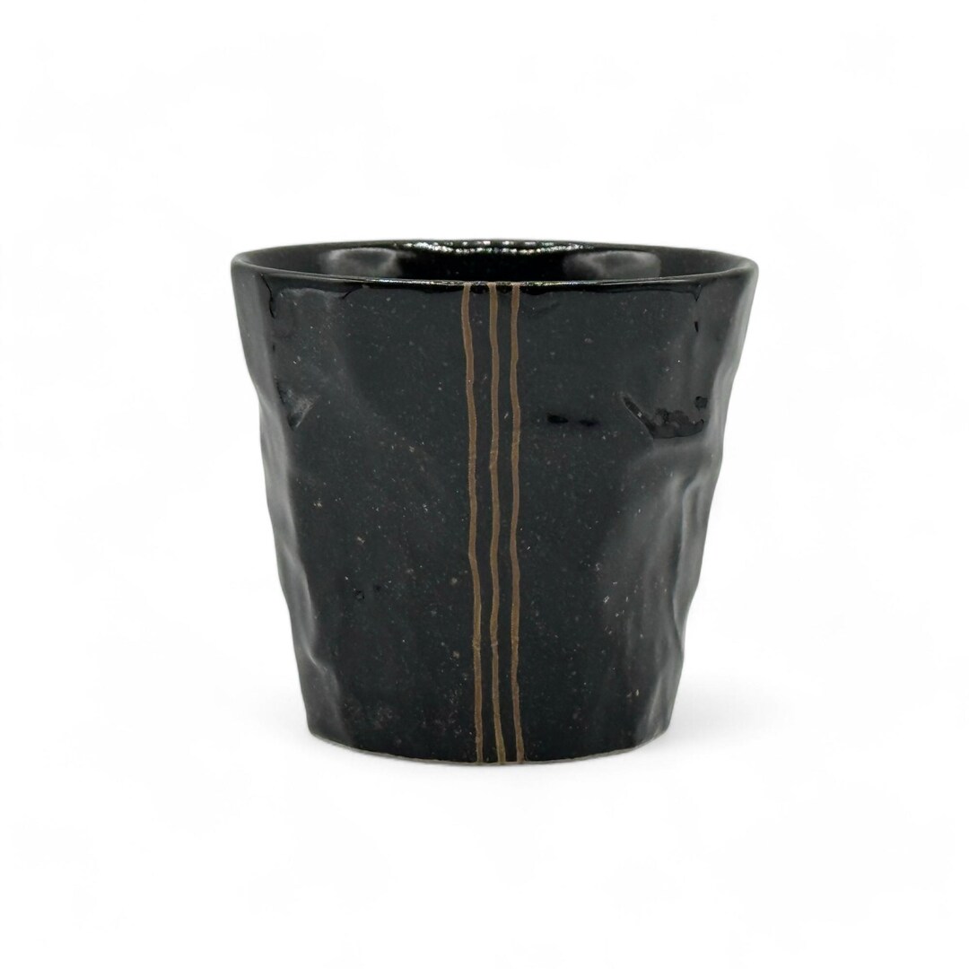 Kuro Rock Black Mino-yaki Handcrafted Yunomi 美濃焼