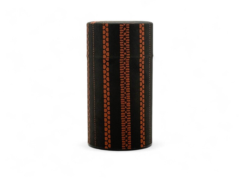 Inoue Tea Shima Stripe Washi Paper Tea Canister