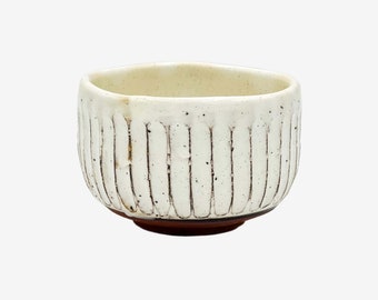 Japanese Handcrafted Ceramic Sogime White Mini Matcha Chawan Green Tea Bowl - Inoue Tea