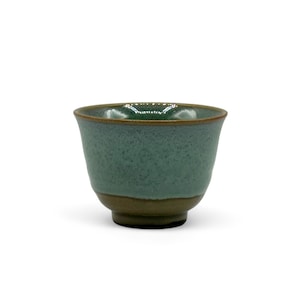 Japanese Handcrafted Kin Kama Green Handcrafted Yunomi 美濃焼 - Japanese Sencha Teacup
