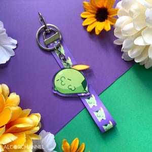 Green Slime Acrylic Charm with Lanyard