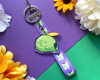 Green Slime Acrylic Charm with Lanyard