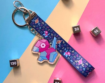 Retro Arcade Robot Acrylic Charm with Lanyard