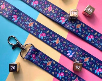 Retro Arcade Lanyard with Lobster Clasp