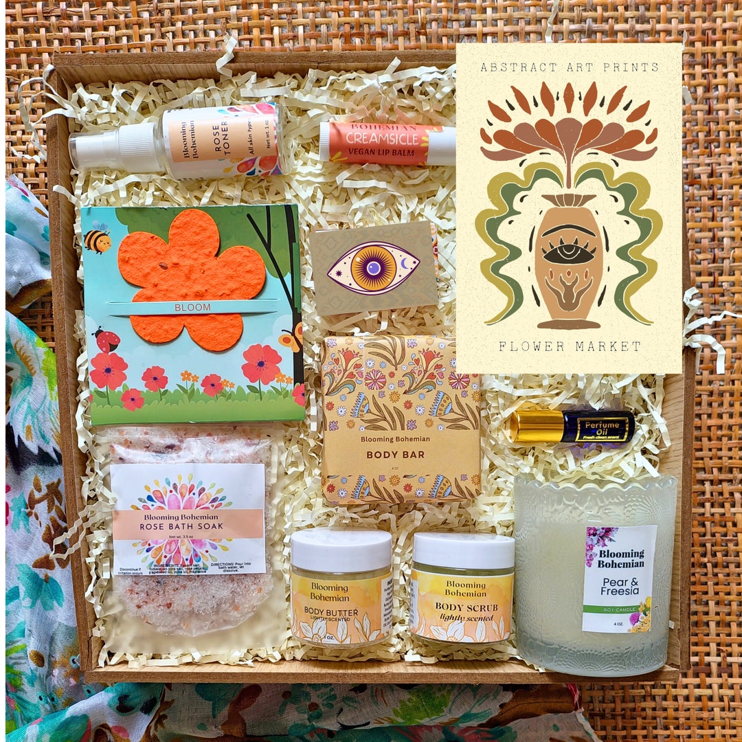 Bohemian Spa Box, Gift Set, Care Package, Pick Me up Gift, Personalized