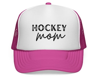 Hockey Mom Trucker Hat. Stylish Cap for Sports Moms, Gift for Hockey Parents, Hockey mom gift. hockey mom apparel. Hockey mom hat