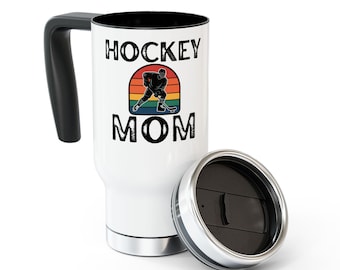 Hockey Mom Travel Mug. - 14oz Stainless Steel. travel mug. Hockey mom gift.