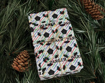 Soccer Football Colorful Wrapping Paper, Fun Gift Wrap for Birthdays, Holidays, Parties, holiday, Christmas, Chanukkah Gift wrap