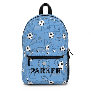 Personalisierter Fußballrucksack für Kinder, Sporttasche, benutzerdefinierter Namensrucksack, Schulrucksack, Geburtstagsgeschenk für Fußballliebhaber