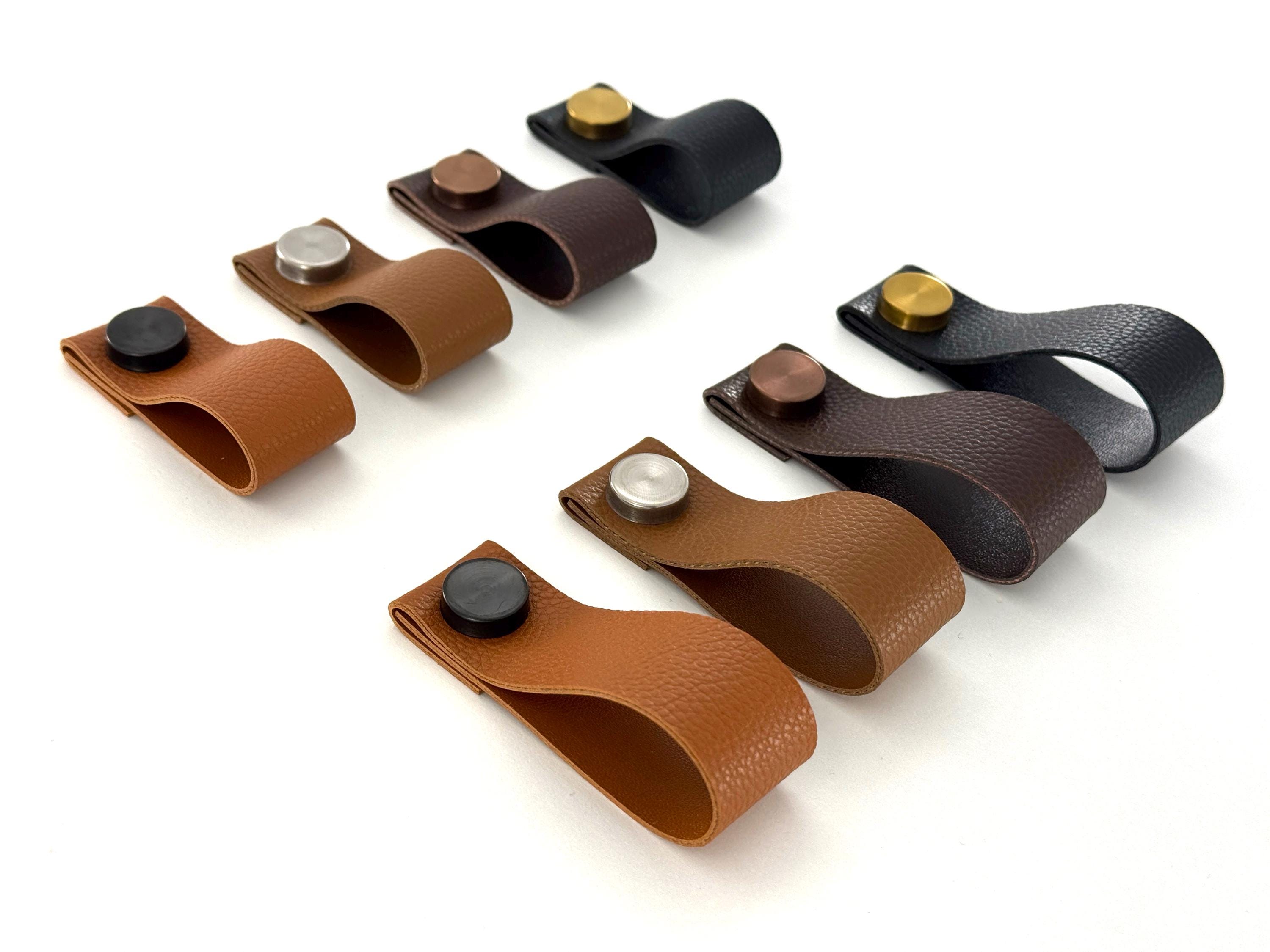 Textured Faux Leather Handles - Leather Alternative Handles - Vegan Leather Handles - Drawer/Cupboard Handles - Made in UK