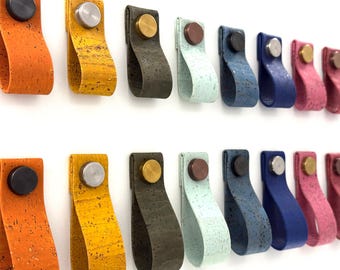 Bunte Echt Kork Knäufe: Leder Alternative Griffe