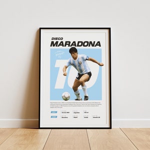Diego Maradona Poster, Maradona Argentina Poster, Maradona Print, Football Gift, Football Player Poster, Soccer Wall Art, Sports Poster
