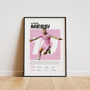 Lionel Messi Poster, Argentina Soccer Print, Football Player Poster, Sports Bedroom Posters, Soccer Wall Art, Soccer Gifts, Sports Poster